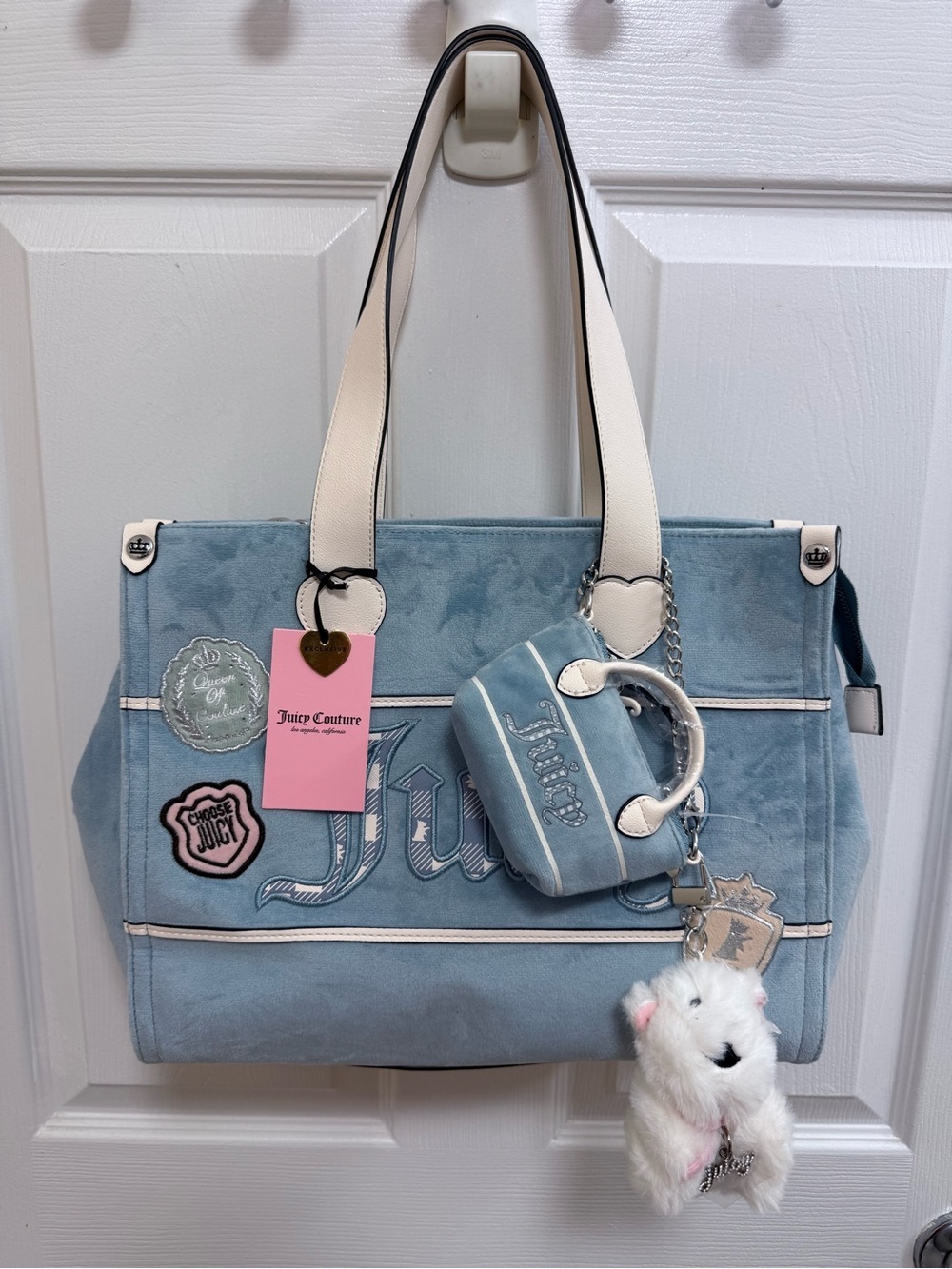 NWT Juicy Couture Study in Style Tote In Dusty Blue